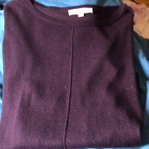 LOFT Sweaters - XL Loft light sweater burgundy in color pullover sheer back